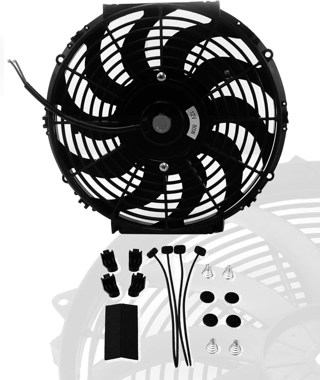 16" Universal Slim Electric Radiator Cooling Fan 12V Pack of 2 Y2221