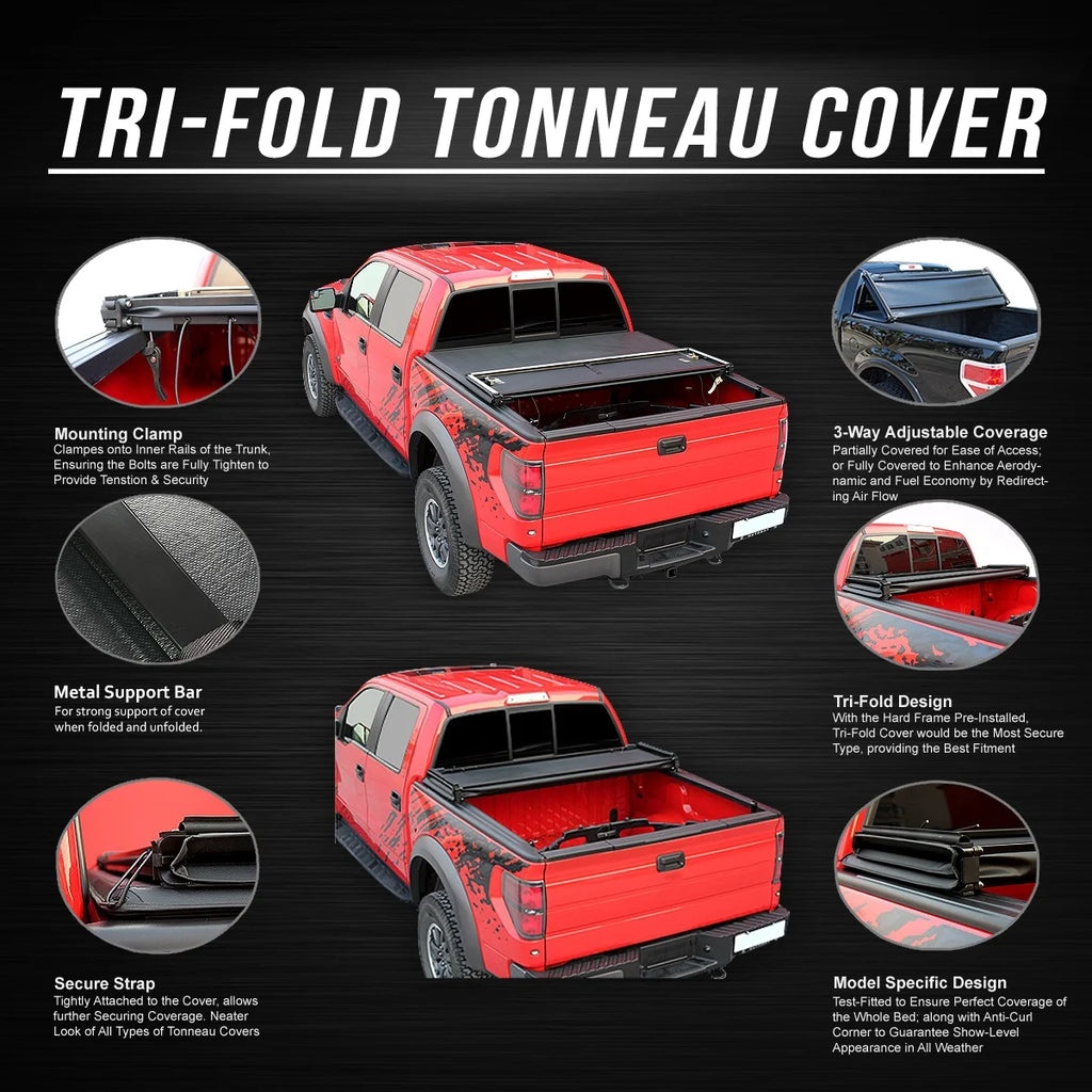 Tri-Fold Adjustable Soft Tonneau Cover Z479