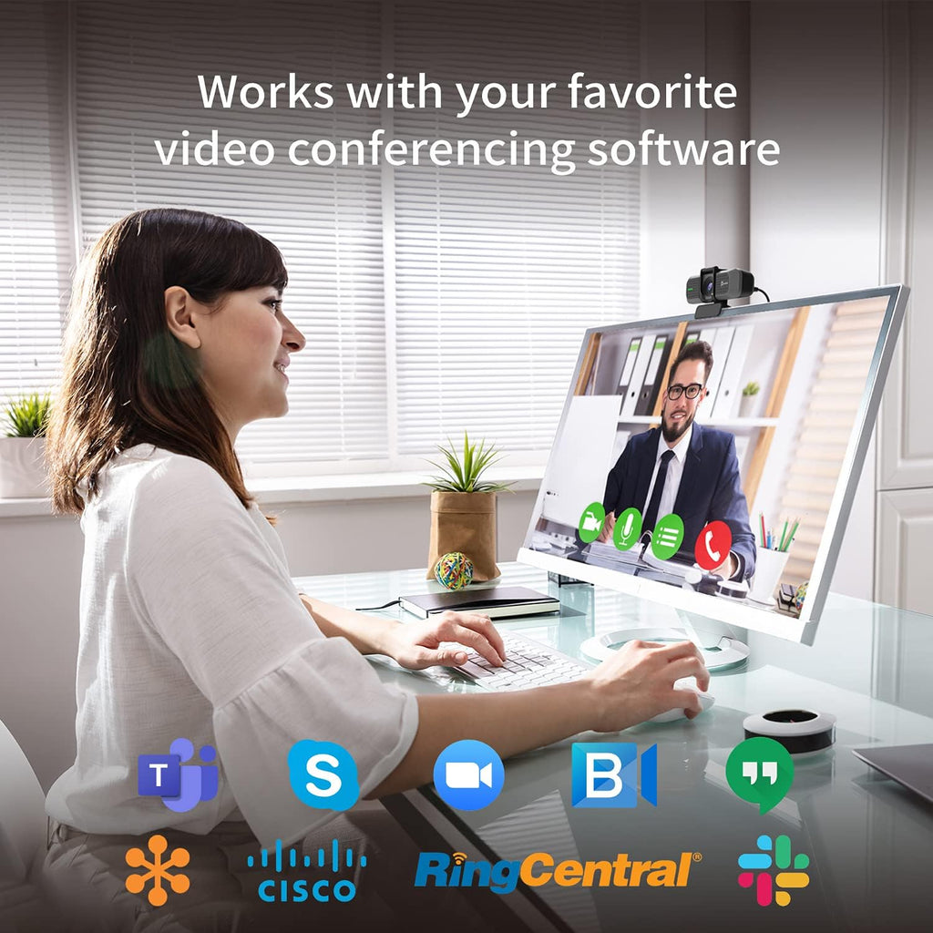 4K Wide Angle Webcam with Microphone and Privacy Cover E54775