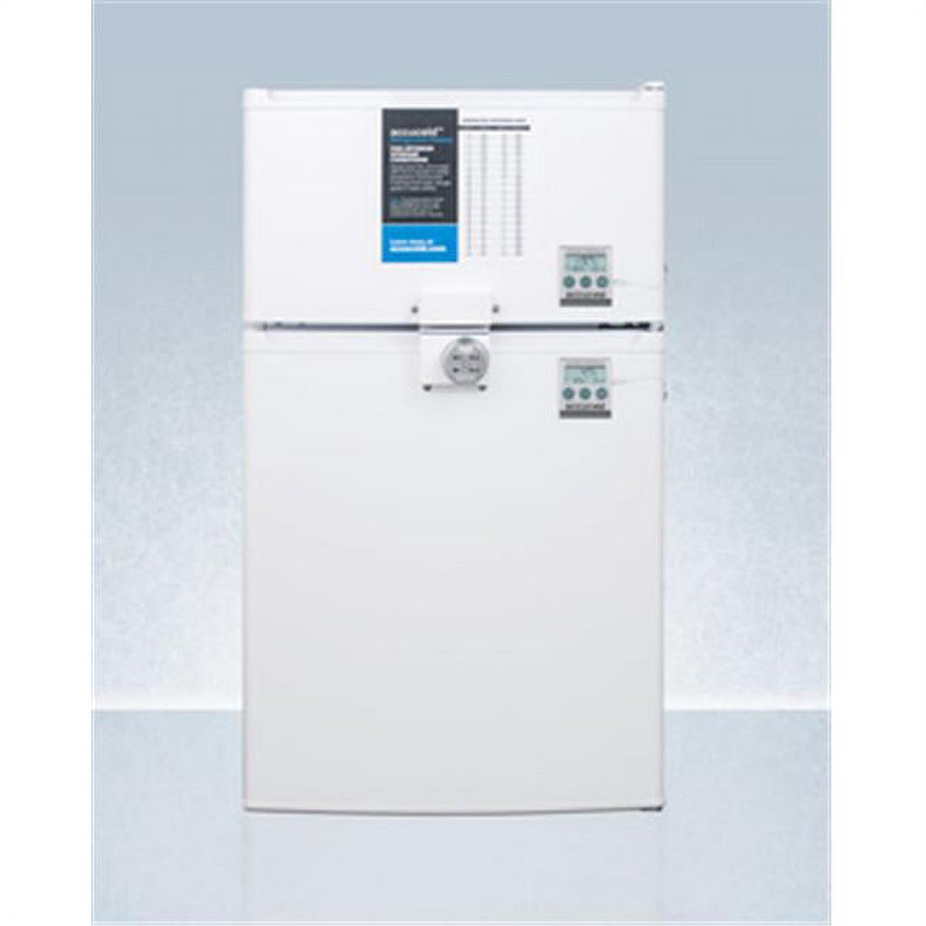 Compact 2 Door Refrigerator-Freezer with Combination Lock & Thermometer T312