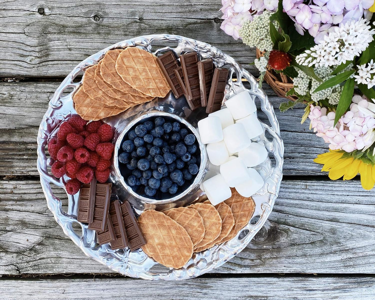 Metal Grape Chip and Dip Platter, 14 inch Diameter O256209