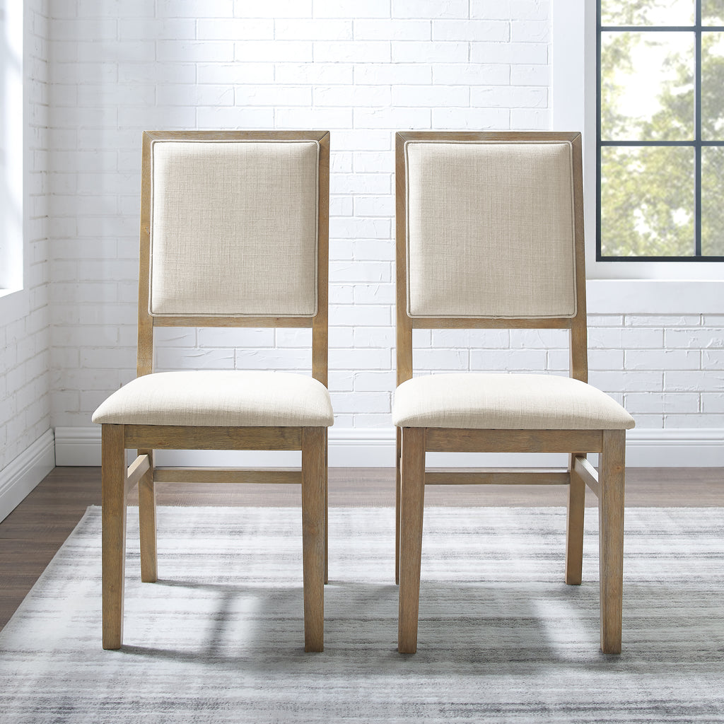 Brown Wood Upholstered Back Chair Set of 2 B39328