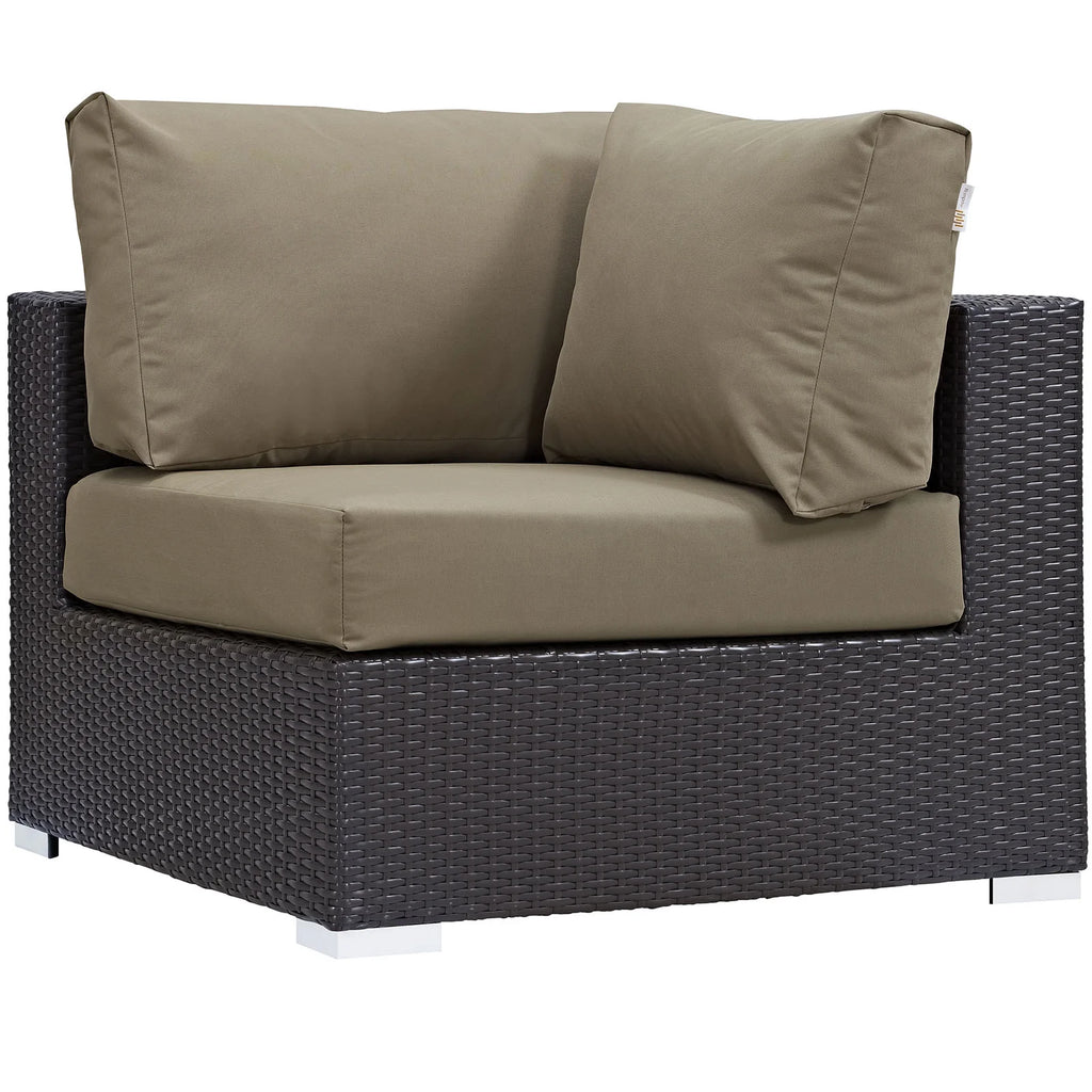 Brown Rattan 10 PCS Sectional Sofa Set W36439