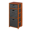 34x22 Square Folding Bookcase with Folding Fabric Bins P23276