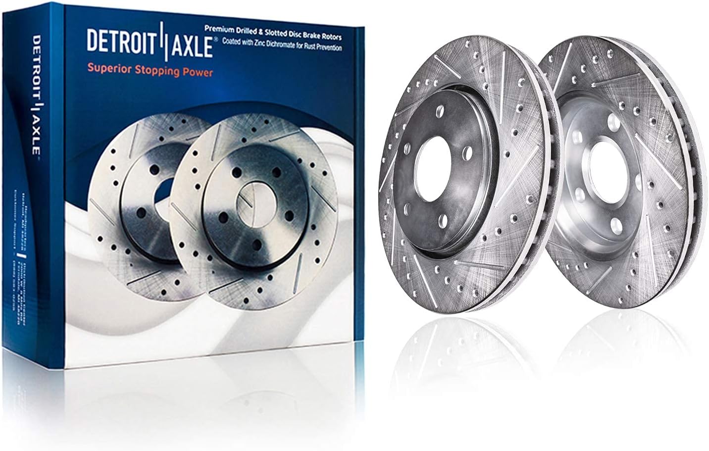 Drilled Slotted Disc Brake Rotors 4pc Set H886412