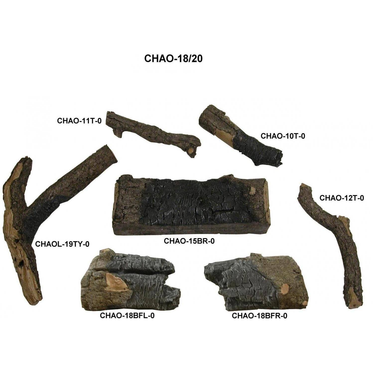 Vented Charred American Oak Gas Logs E951308
