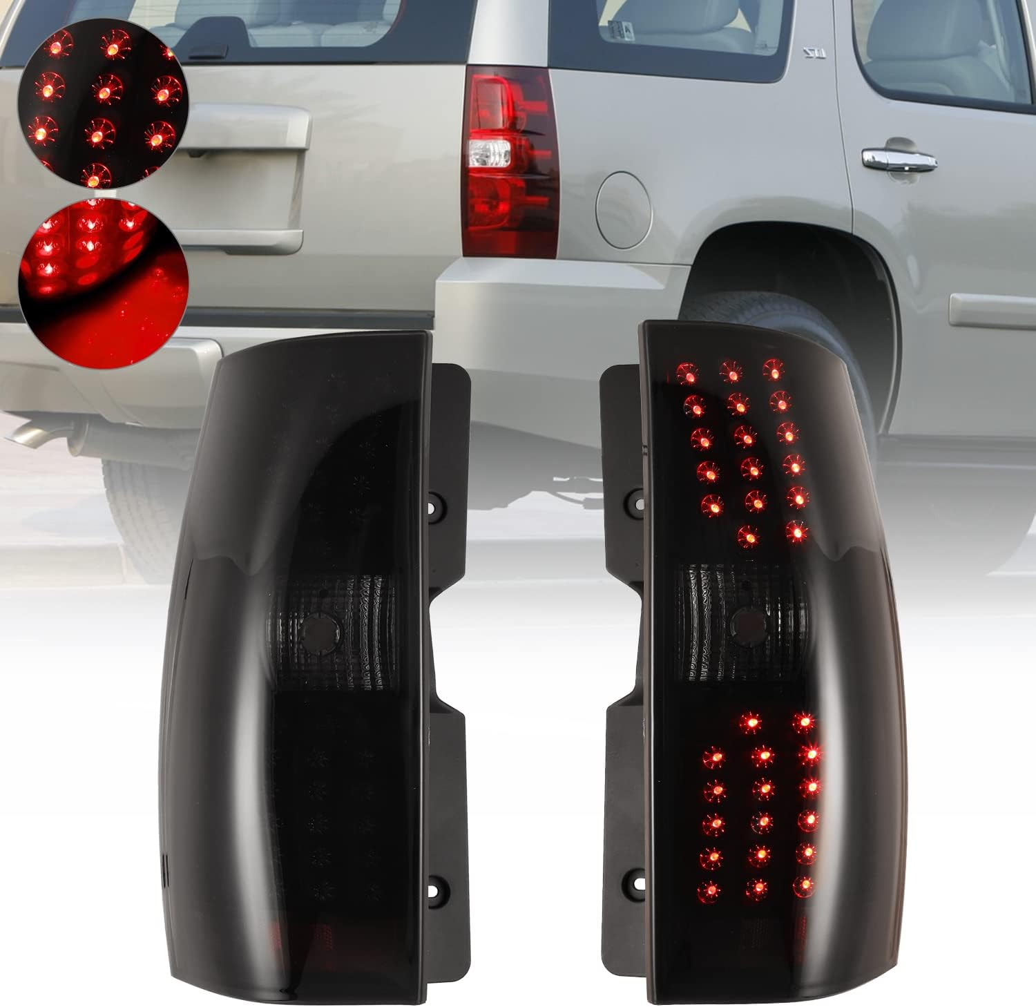 LED Tail Light Assembly Black Housing Smoked Lens F689989