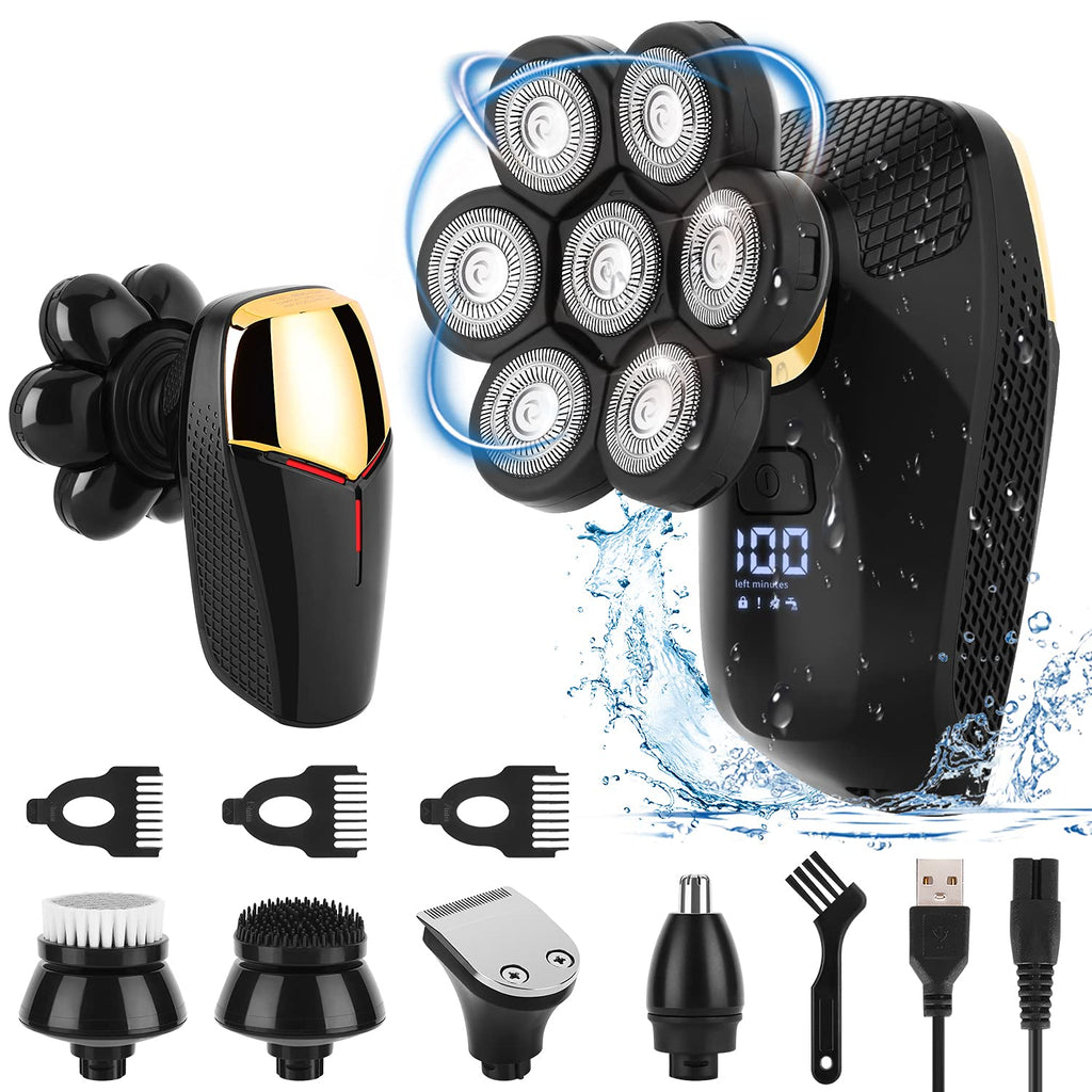 7D Rechargeable Rotary Wet/Dry Shaver, Silver, Pack of 2 P45616