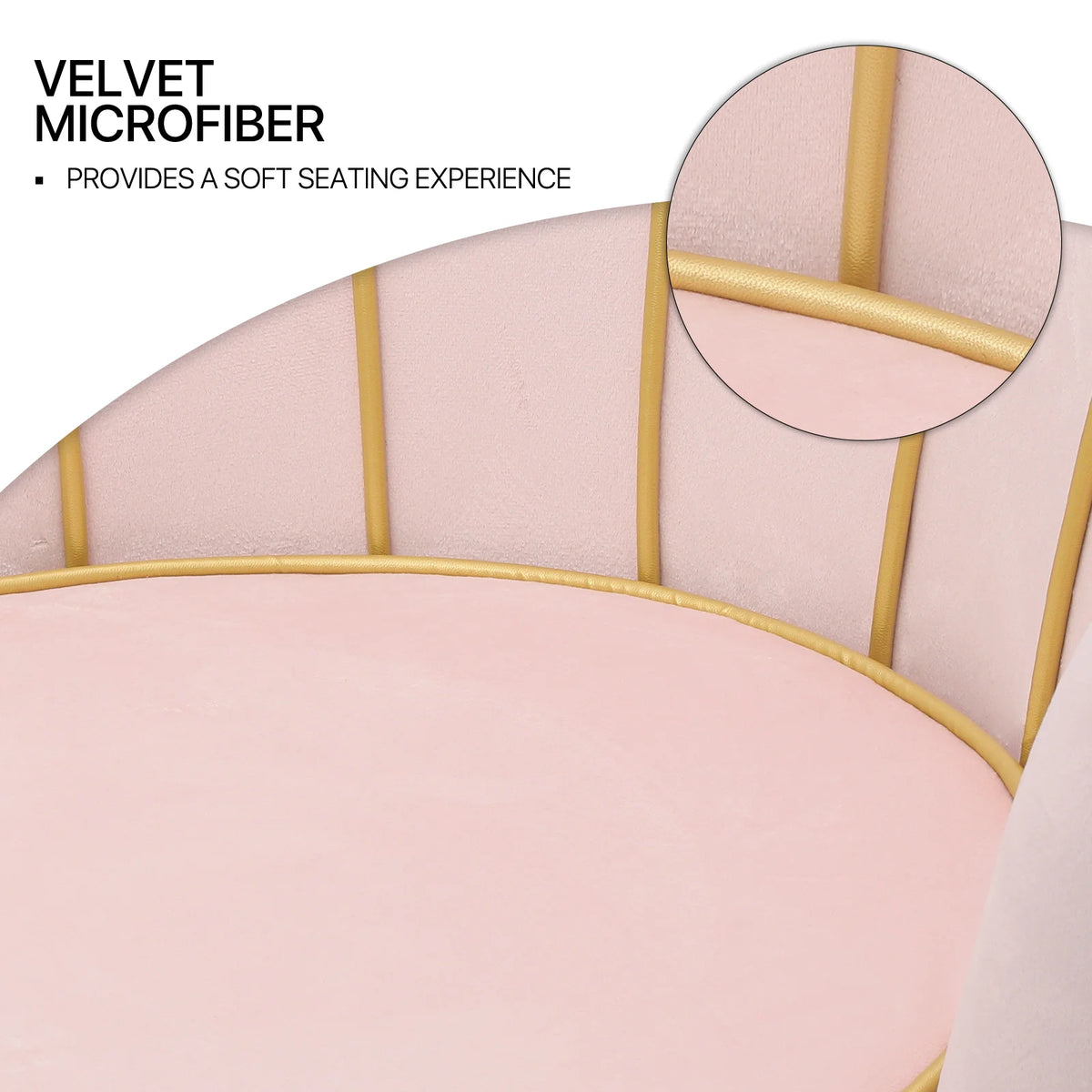 Light Pink Velvet Accent Chair with Pillow K57825