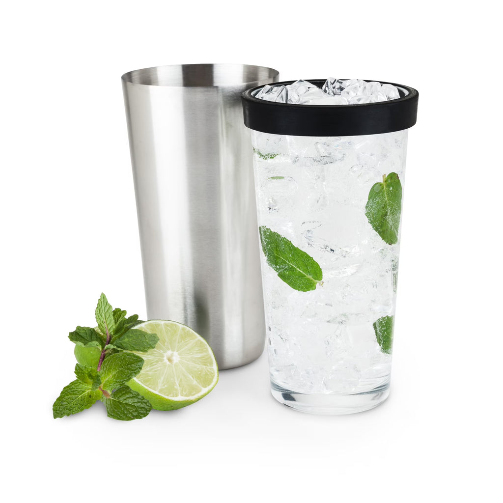 Boston Shaker, Stainless Steel Cocktail Tin & Mixing Glass with Rubber Seal, 28 Oz and 16 Oz, Set of 2 J80329