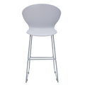 Midcentury Polypropylene Counter Stool with Metal Legs, Set of 2, Light Gray I938