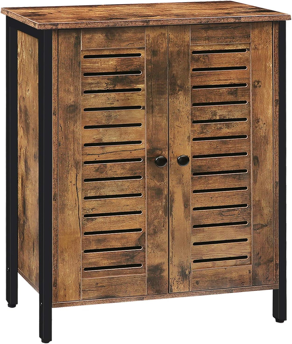 Rustic Brown Bathroom Cabinet with 2 Adjustable Shelves F2606