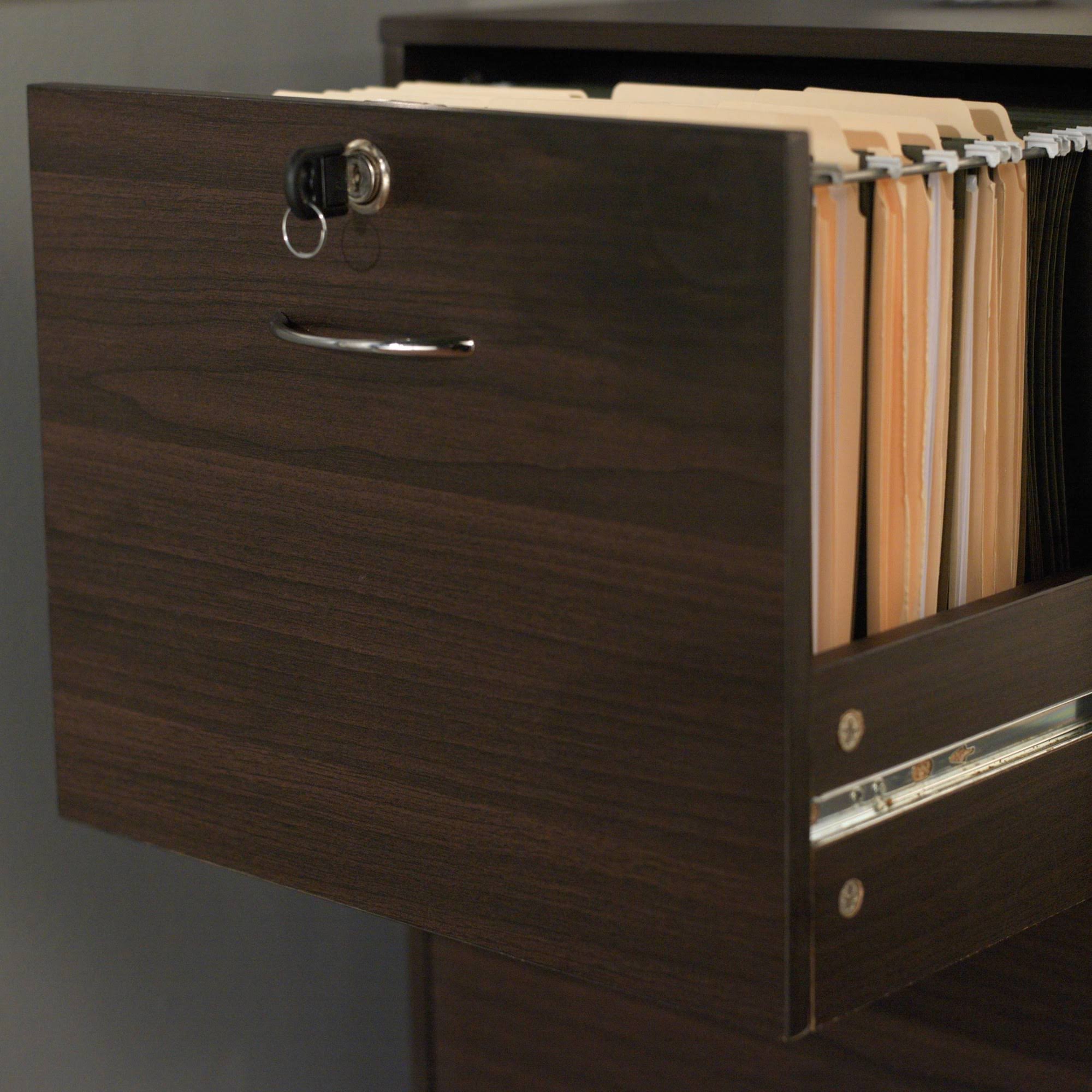 2 Drawer Espresso Filing Cabinet Z5303