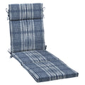 Blue Shibori Stripe Outdoor Chaise Lounge Cushion 72 x 21 B342