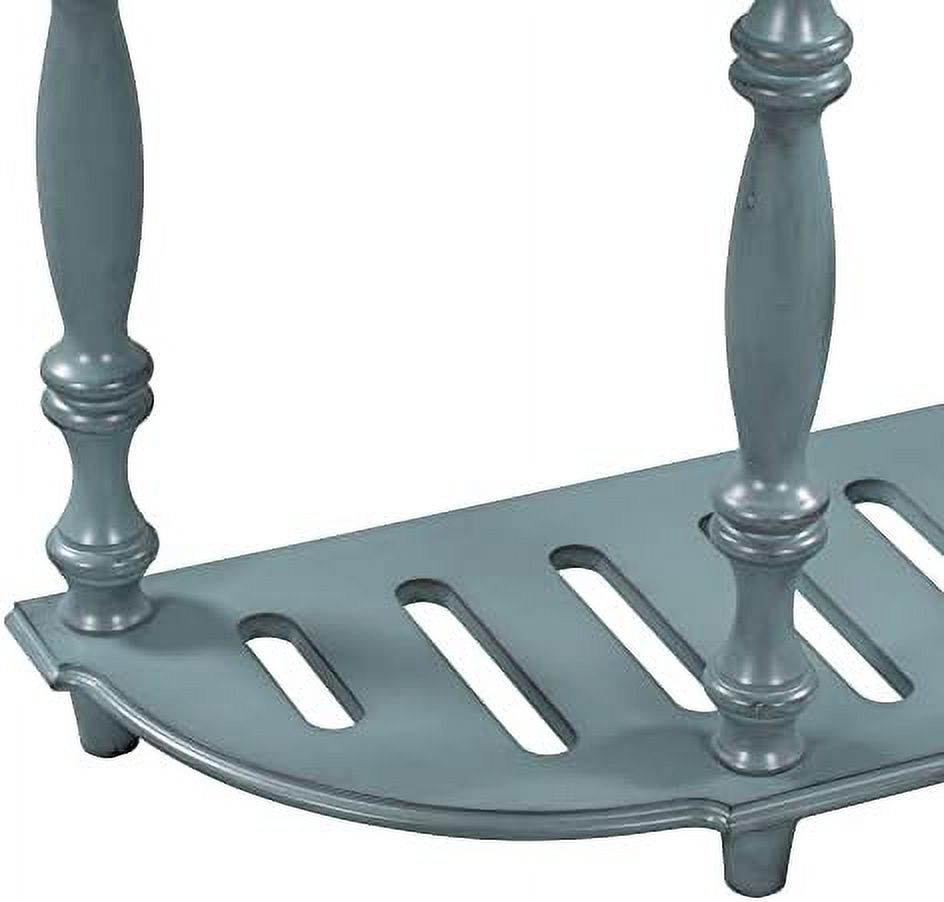 Curved Console Table with 4 Drawers Solid Wood Frame Black L389