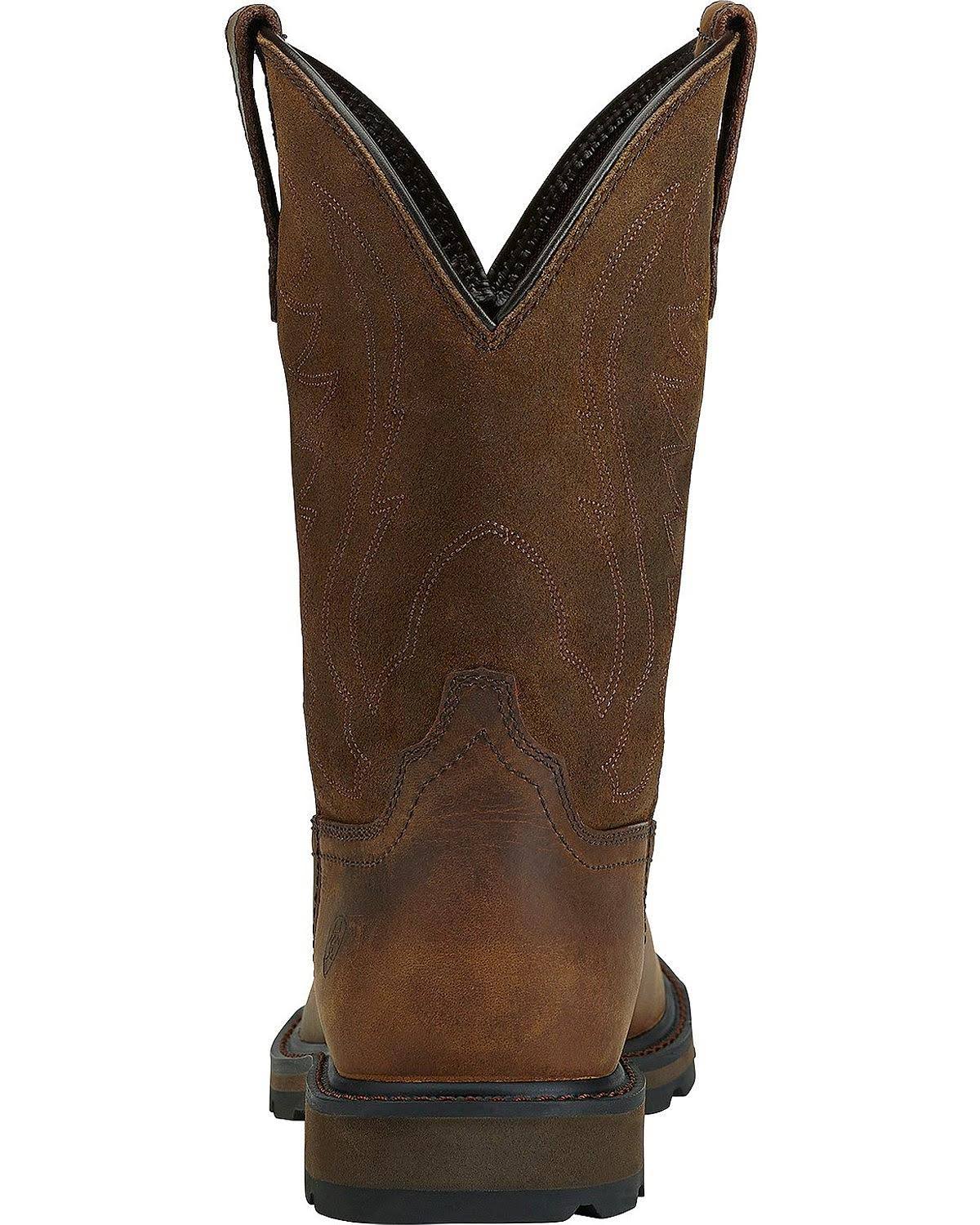 Brown Pull On Work Boots Z19981