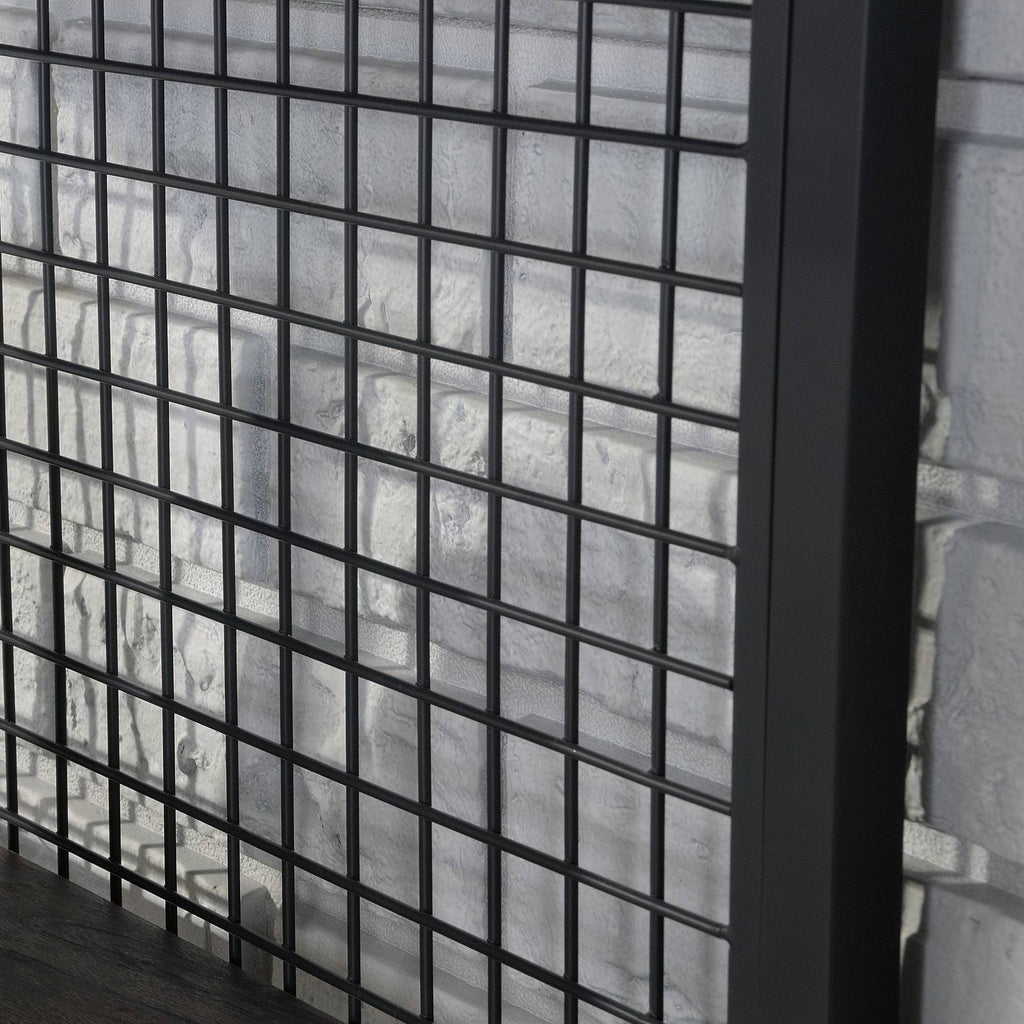 Tall Metal 4-Shelf Bookcase in Rich Walnut and Black G9809
