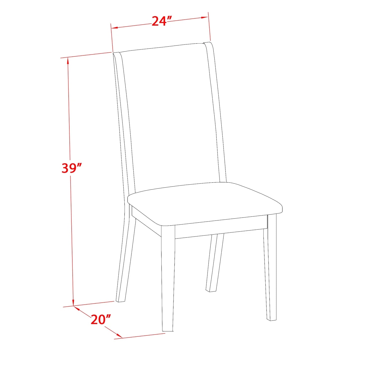 5-Piece Rectangular Dinette Set with 4 Parson Dining Chairs K41810
