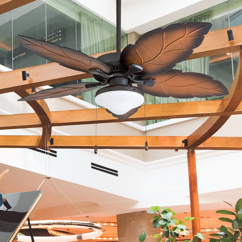Tropical Aged Bronze Mocha Globe Ceiling Fan with 3-Speed Remote (52-inch) S939