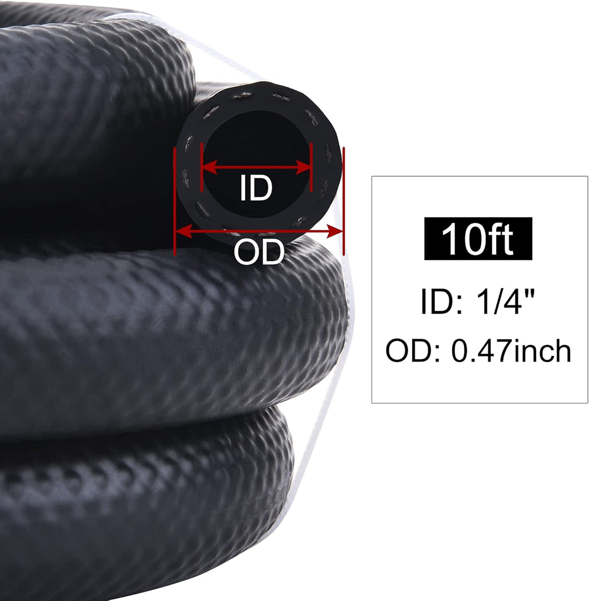 5/8 Fuel Hose Line NBR Rubber 25FT Pack of 2 N35842