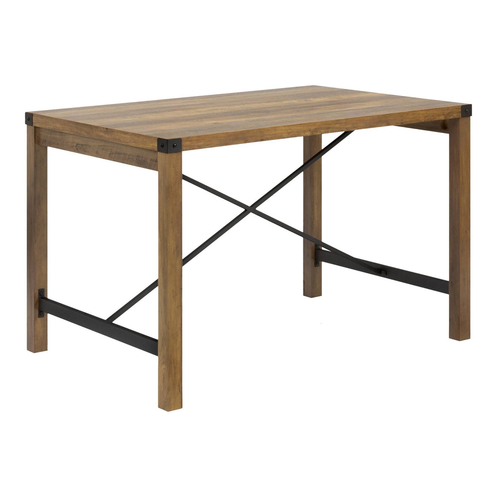 5-Piece Industrial Metal Dining Set with Slat Back Chair M696