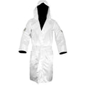 White Satin Boxing Robe with Hood I68264
