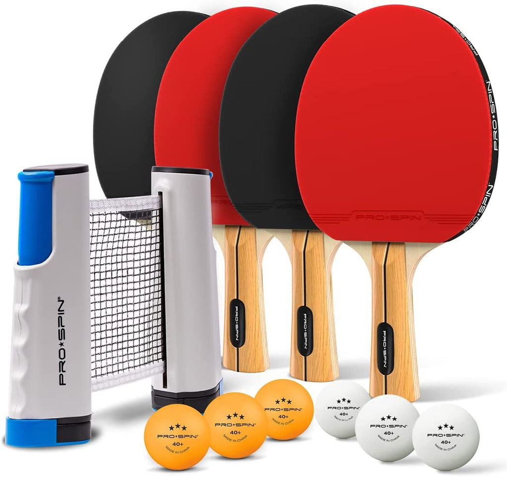 Portable Ping Pong Set with Retractable Net, 4-Player Set N8367