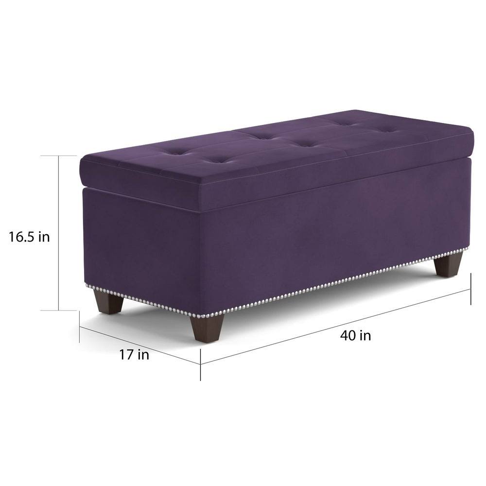 Purple Velvet Storage Ottoman S894