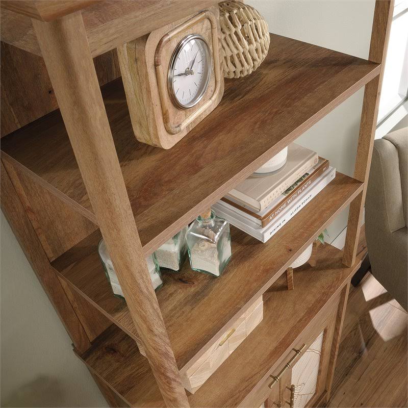 Wood Tall Bookcase with Doors in Sindoori Mango Brown L5805