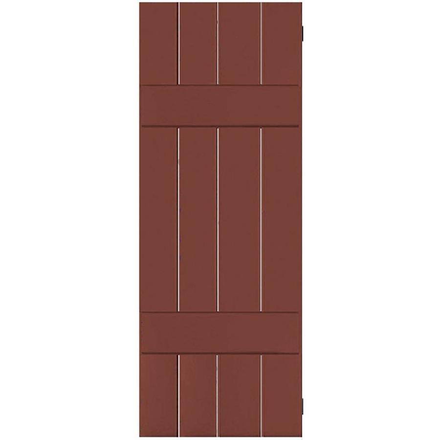 2-Pack 15-in W x 48-in H Country Redwood Board and Batten Wood Western Red Cedar Exterior Shutters E983