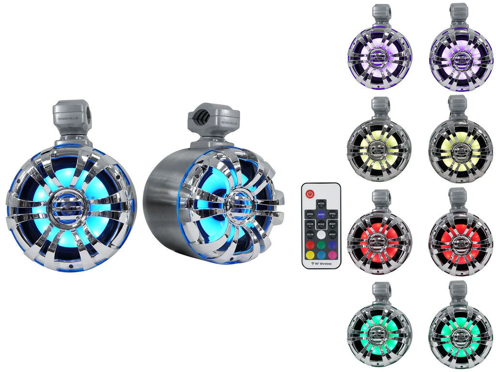 6.5" 300w Metal Marine Wakeboard LED Tower Speakers O579232