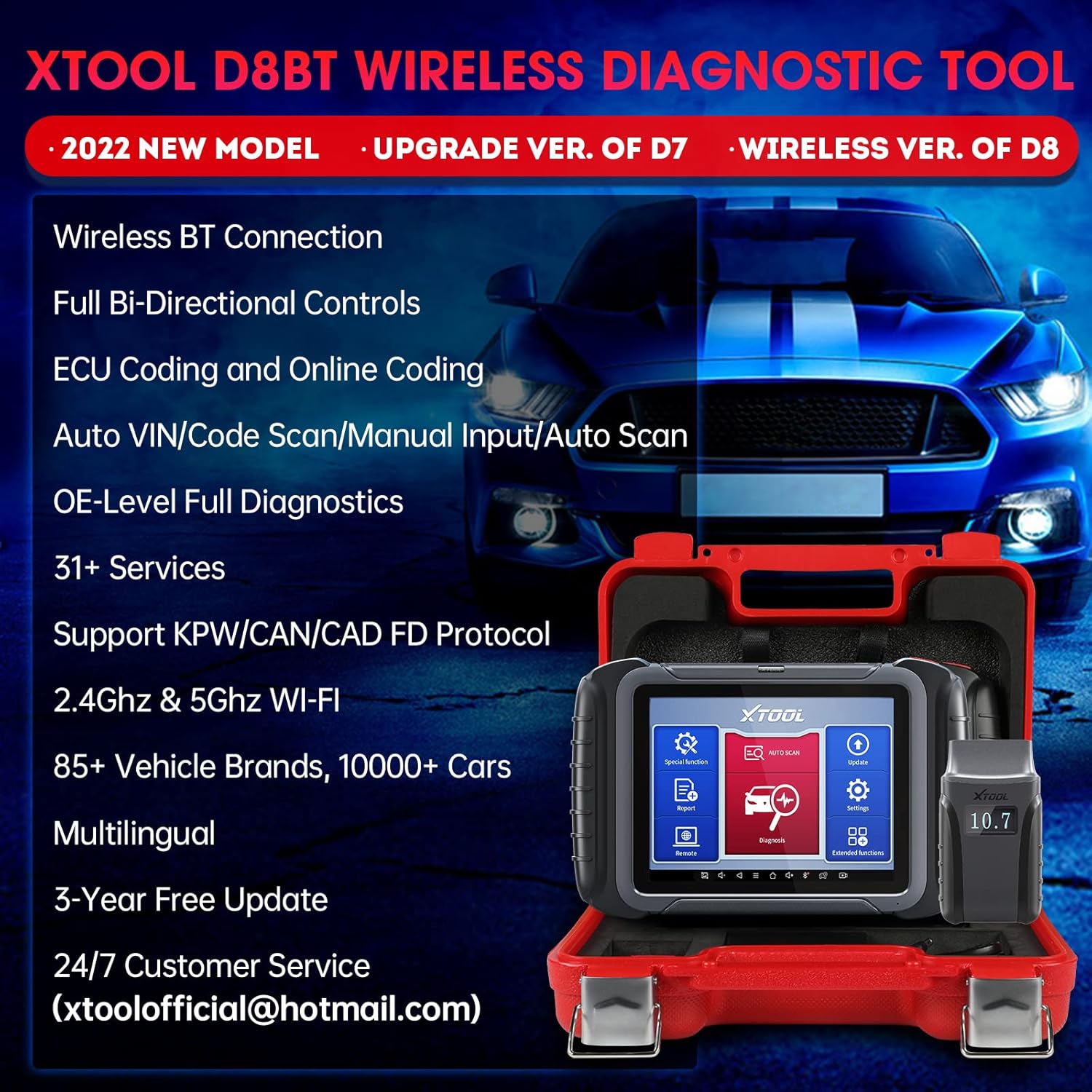 Wireless Automotive Scan Tool with ECU Coding, Full System Diagnostics F2659