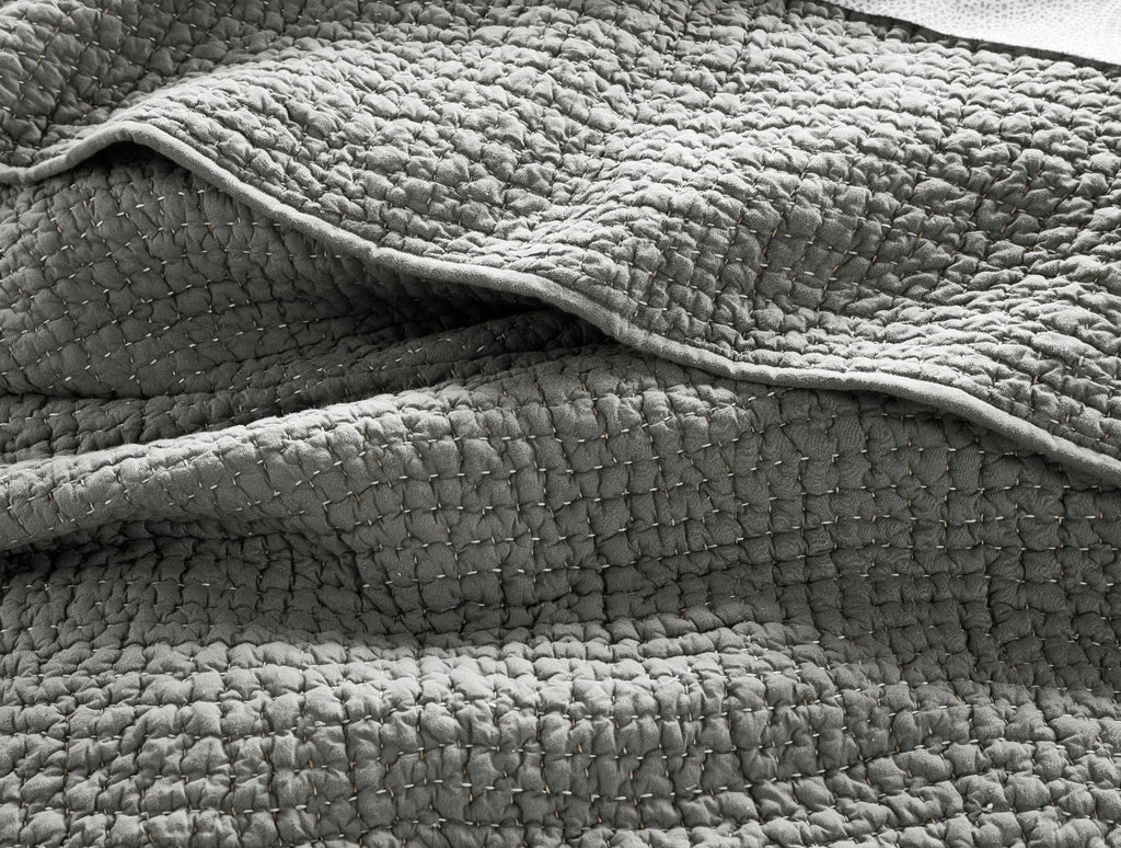 Organic Handstitched Quilt, Slate, Full/Queen Q45356