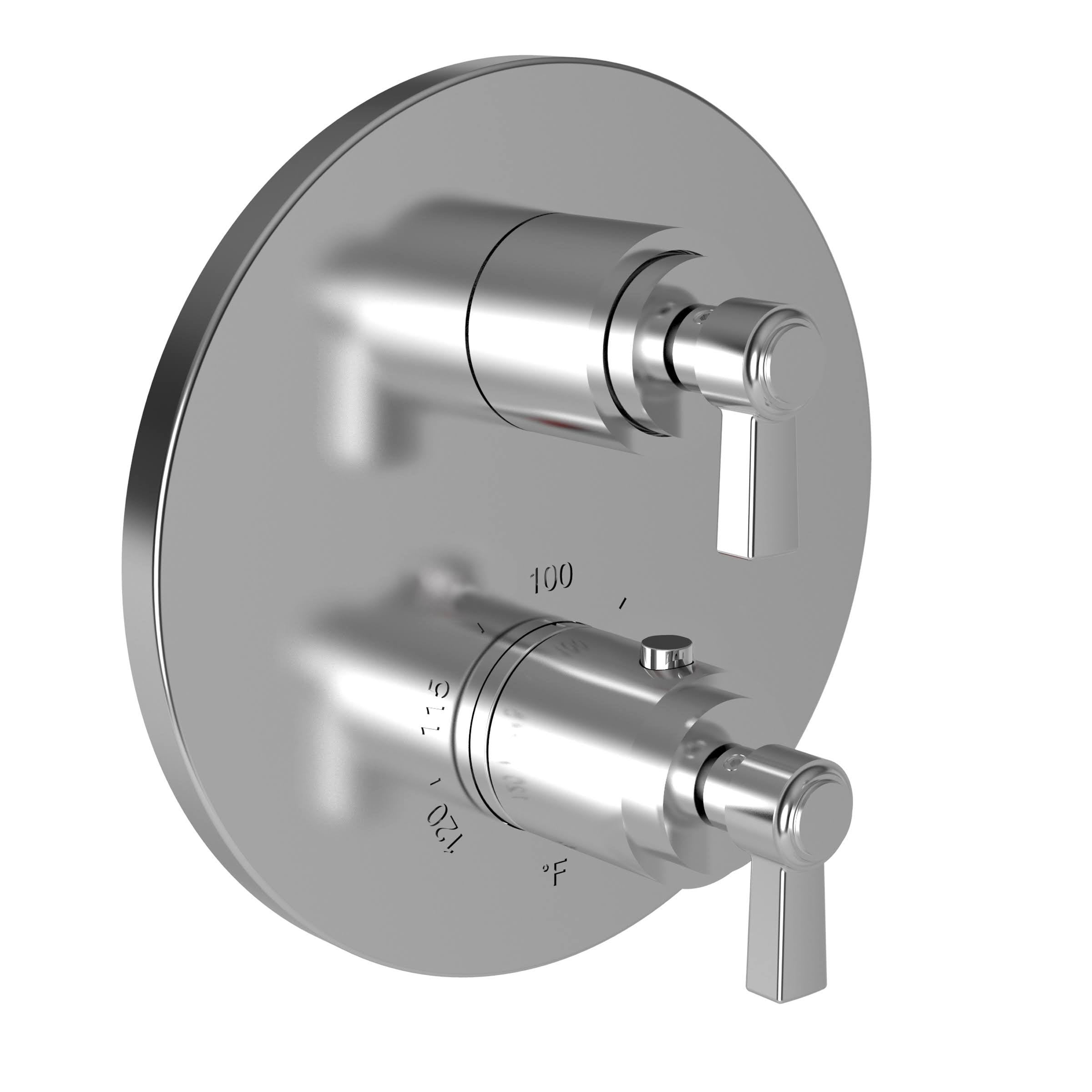 Satin Brass PVD Round Thermostatic Trim Plate with Handle B1403