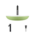 23 inch Stone Composite Oval Vessel Sink with Antique Bronze Faucet K381415