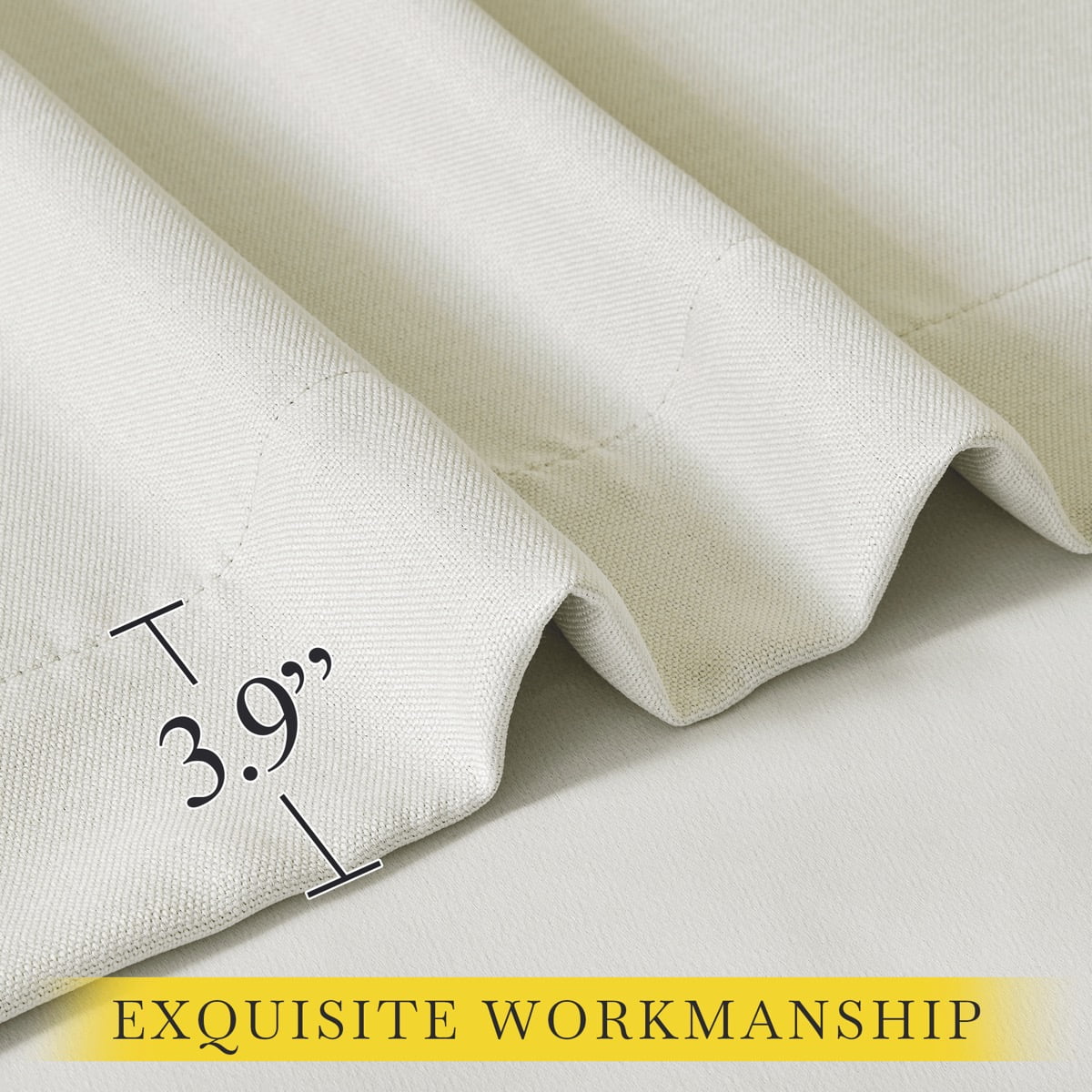 Faux Linen Blackout Curtains 102 inches Long 50" Wide 2 Panels Pinch Pleated Thermal Insulated N35941