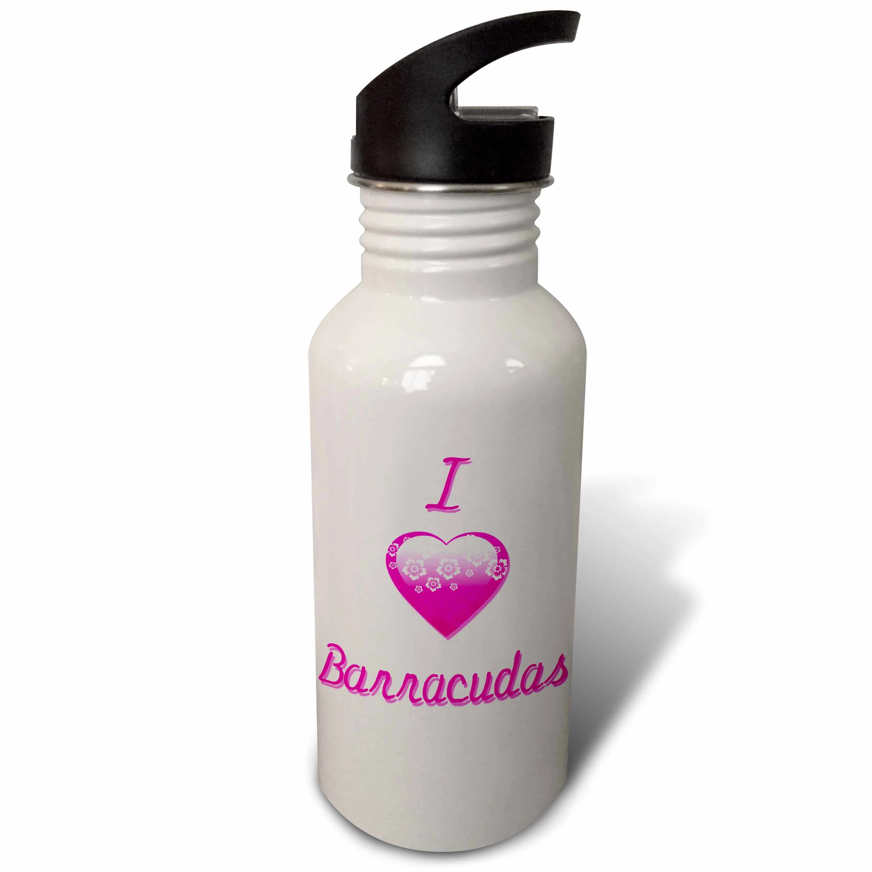Pink Flowery 21 oz Sports Water Bottle K858