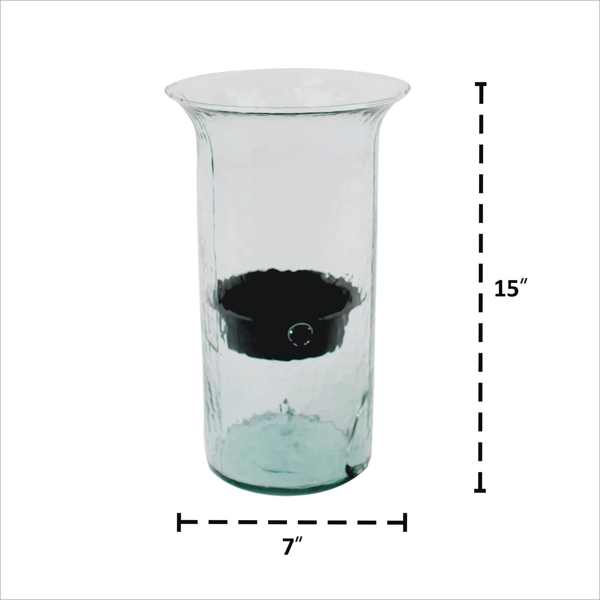 Glass Candle Cylinder with Rustic Insert V58690
