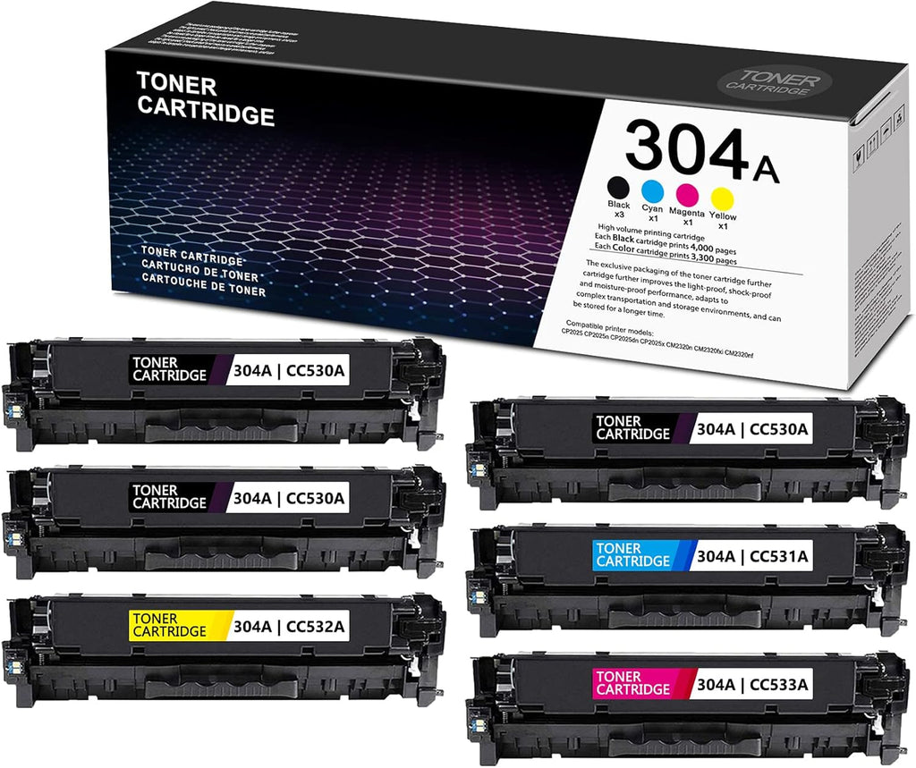 Remanufactured Toner Cartridge 6 Pack 3BK+1C+1M+1Y T219030