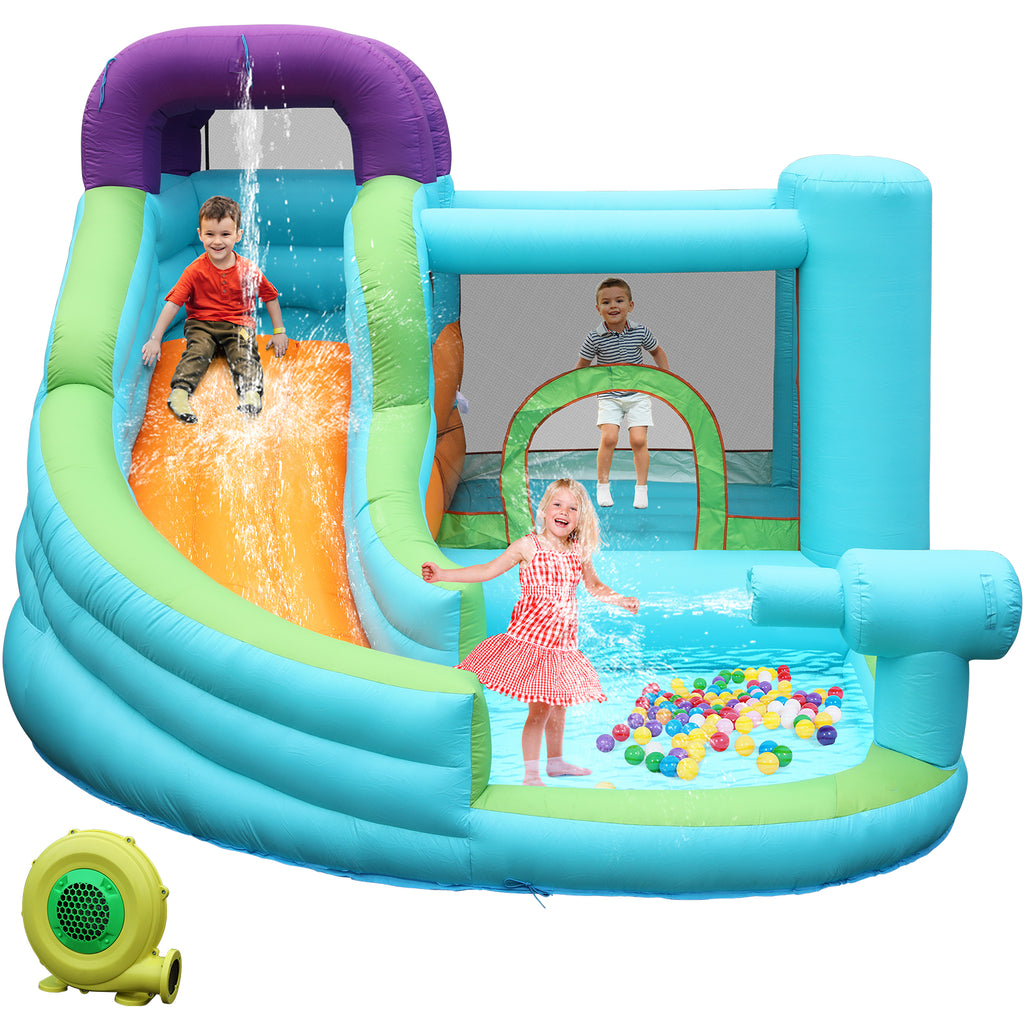 Kids Inflatable Bounce House Water Slide with Splash Pool and Blower R287903