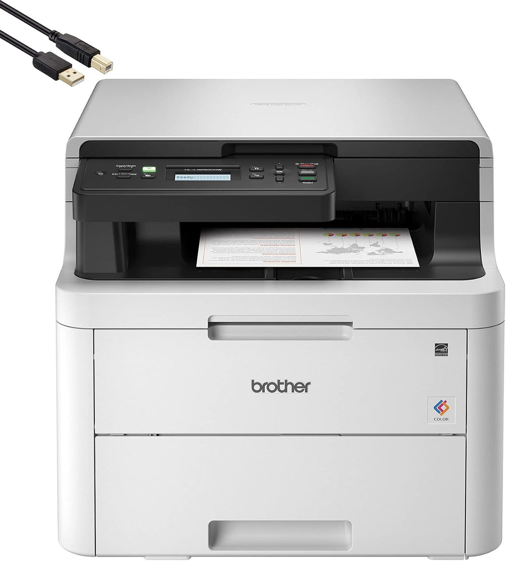 Compact Digital LED Color All-in-One Printer with Flatbed Copy & Scan, Wireless Duplex Printing, 25 ppm, 600x2400 dpi J836