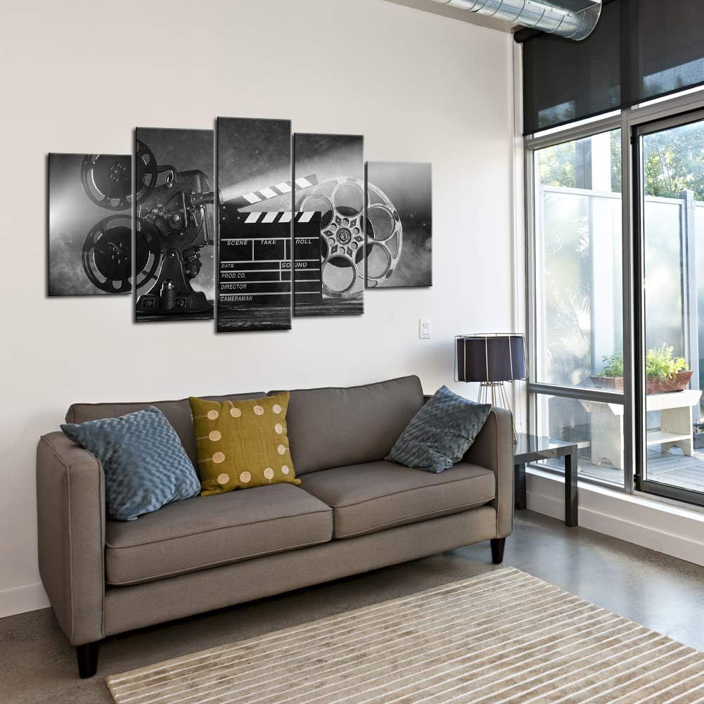 Large 5 Piece Canvas Wall Art Black and White Pictures Ready to Hang K5790