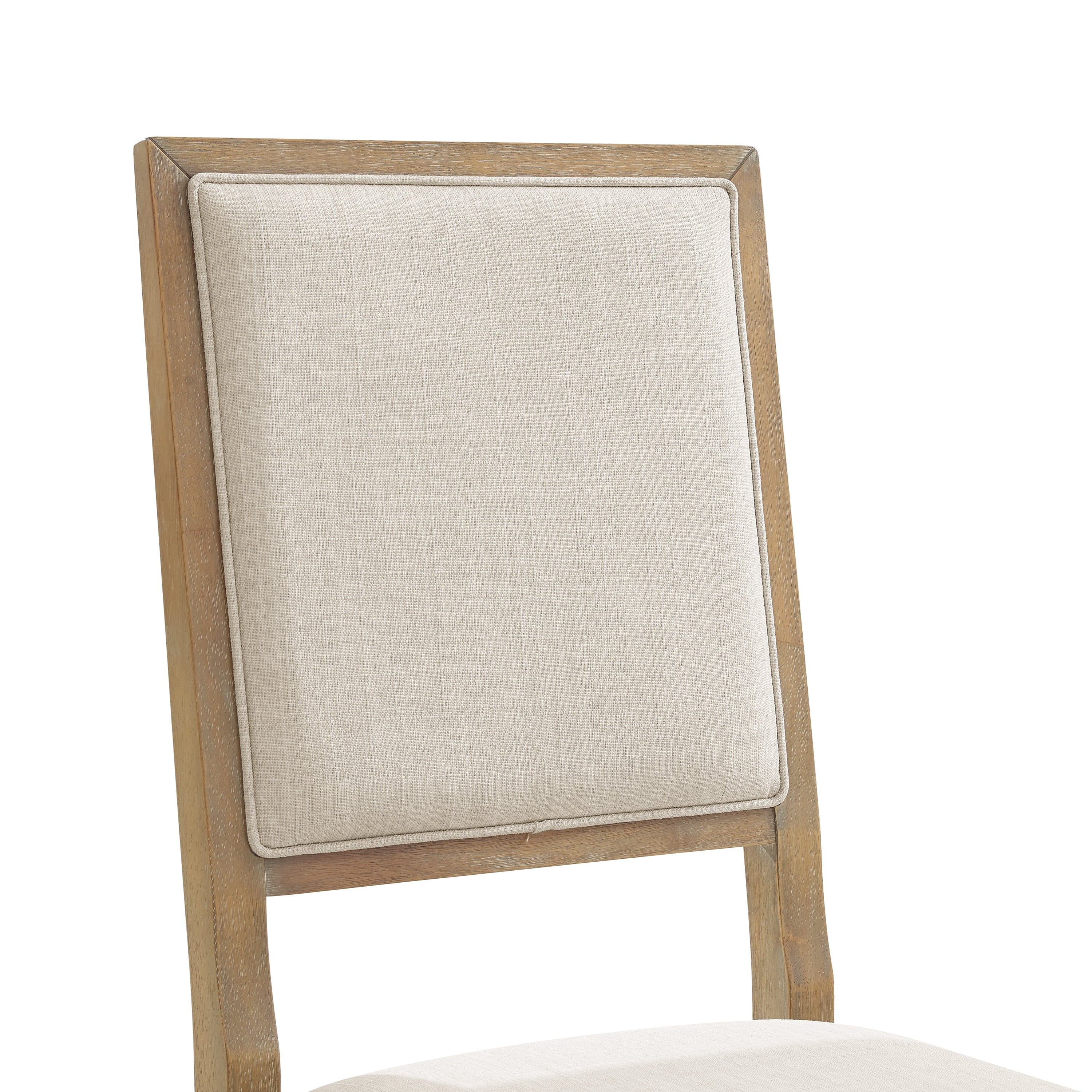 Brown Wood Upholstered Back Chair Set of 2 B39328