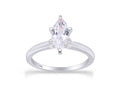 14K White Gold Plated 925 Sterling Silver Cubic Zirconia Solitaire Ring G5524
