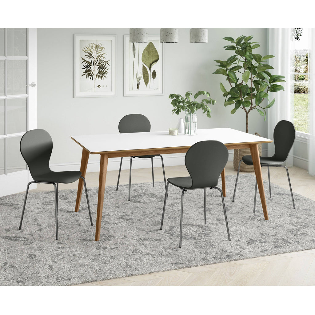 Walnut Armless Dining Chair Set of 4 U450