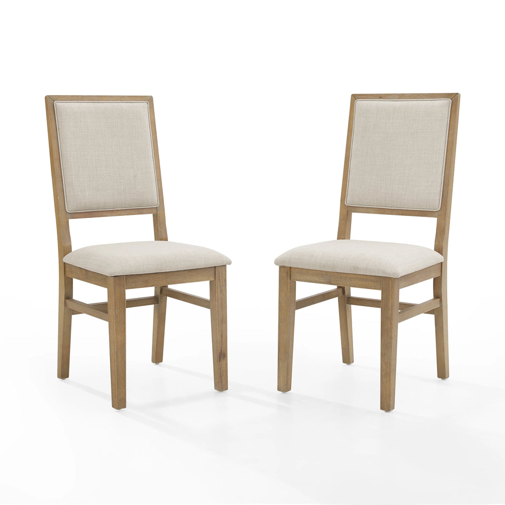 Brown Wood Upholstered Back Chair Set of 2 B39328
