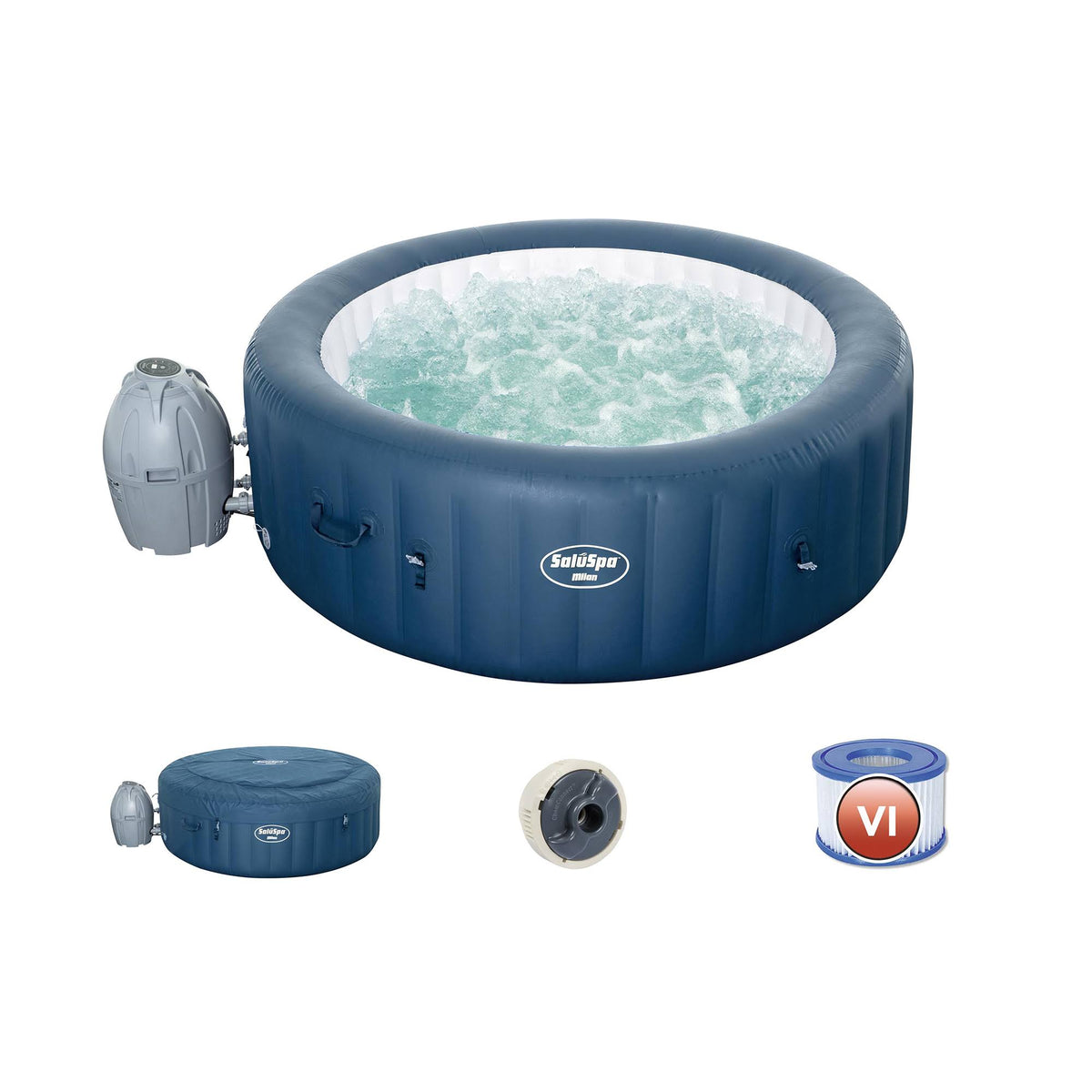 Blue Portable Round Inflatable Hot Tub Spa R766