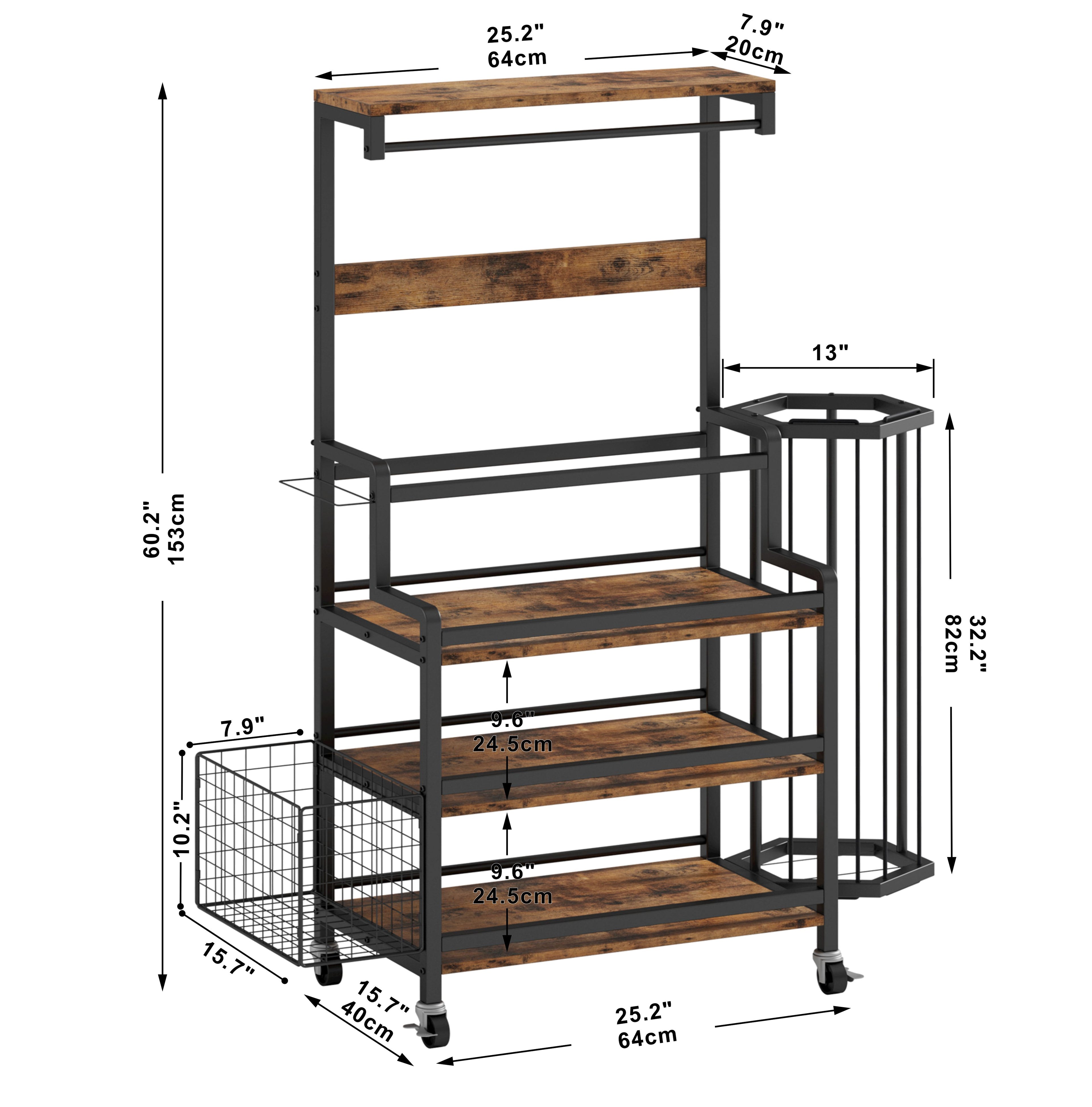 Dumbbell Rack with Ball Cage, Hooks and Wheels A73258