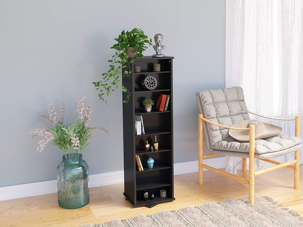 Black Spinning Tower Storage Cabinet P98201