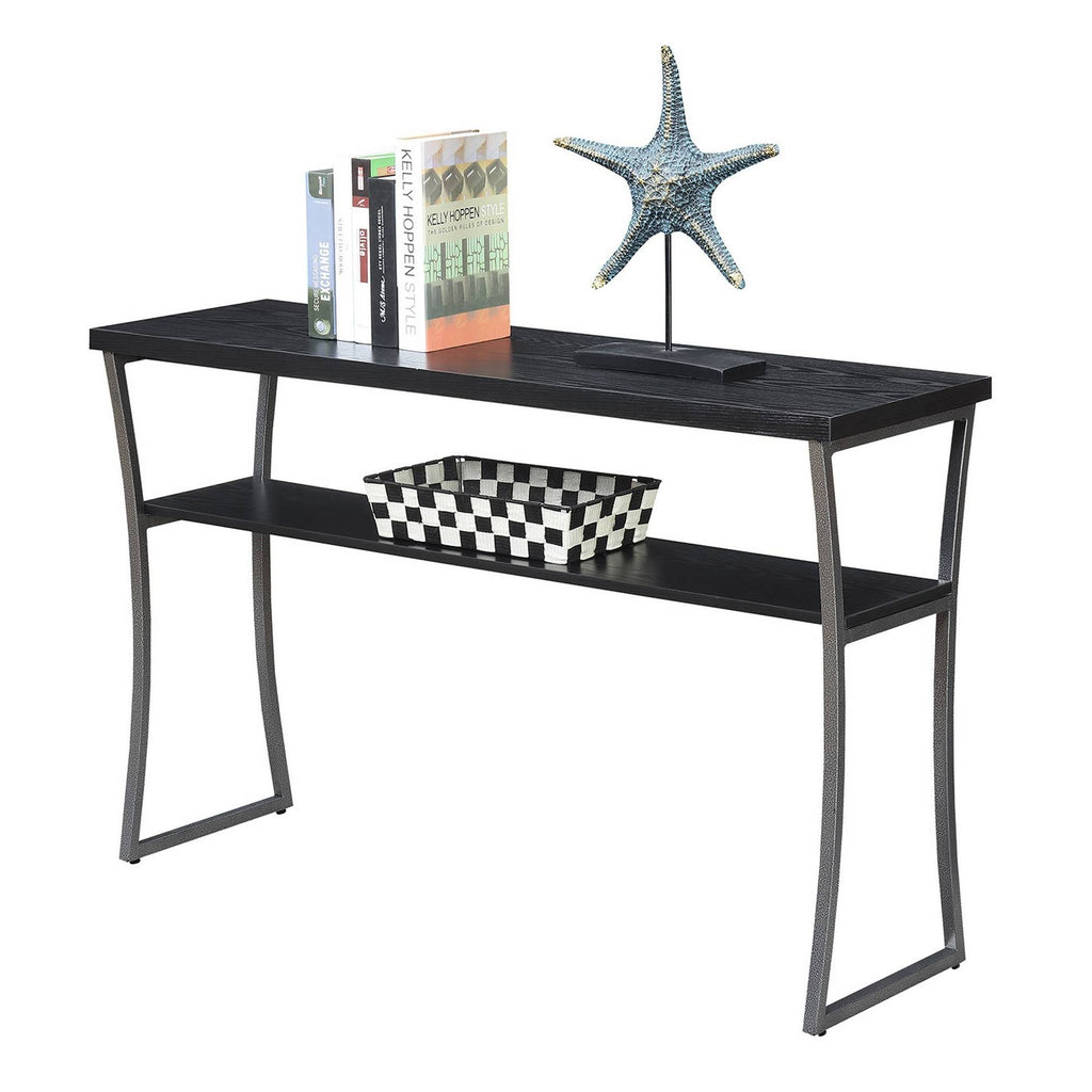 Black Woodgrain/Gray Console Table T6004